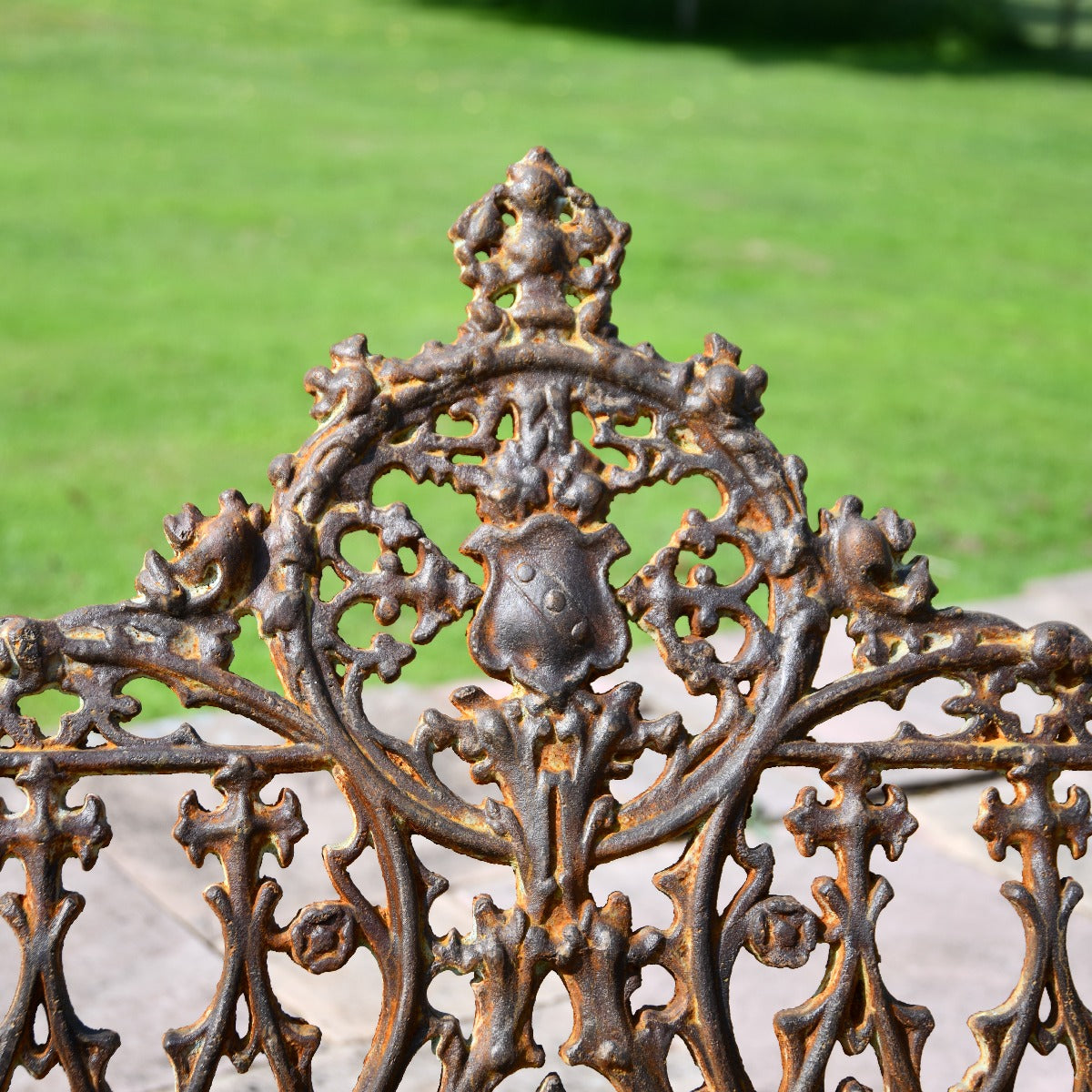 Heavy Cast Iron Rustic Gothic Garden Bench