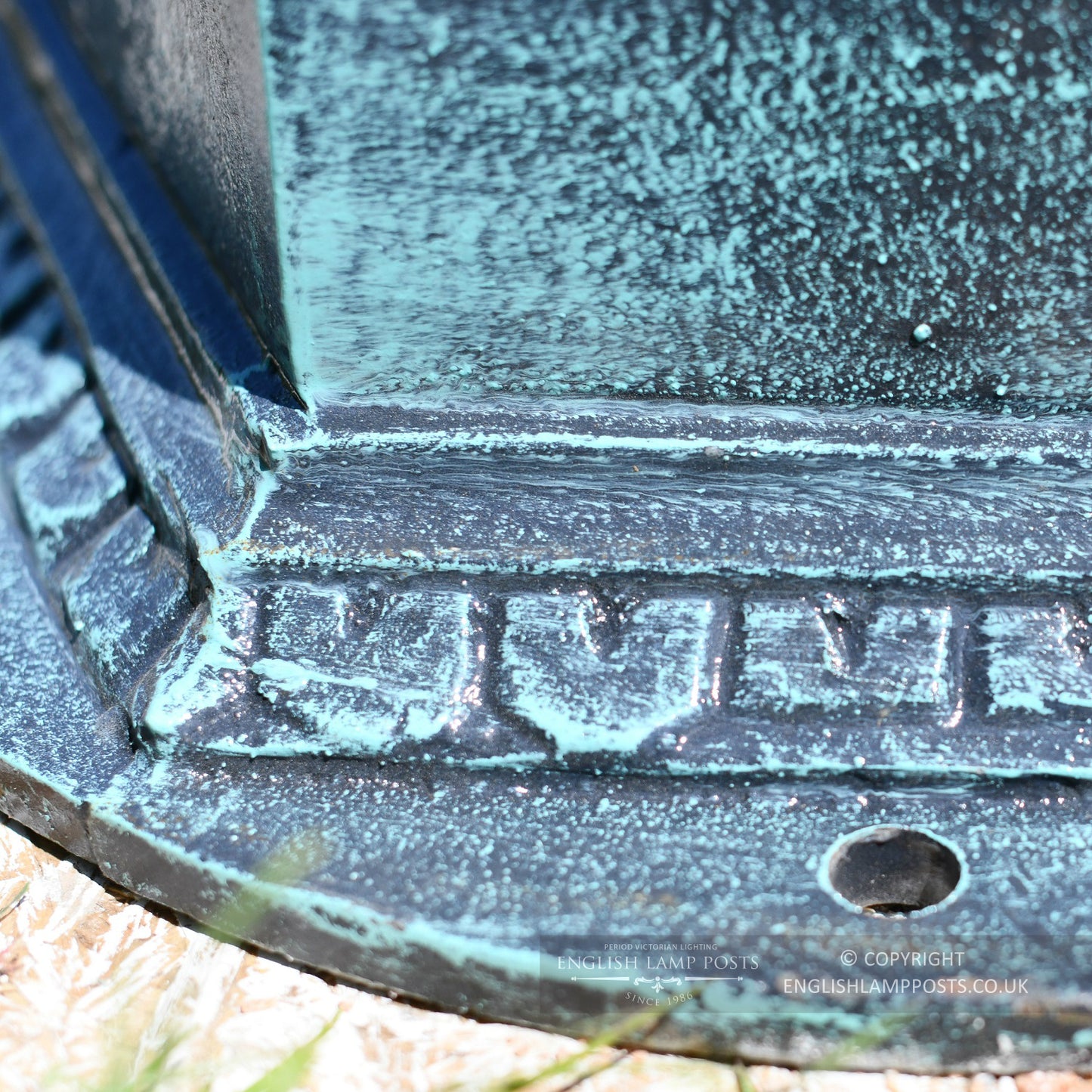 Cast iron Lamp Post Base In Antique Blue Finish