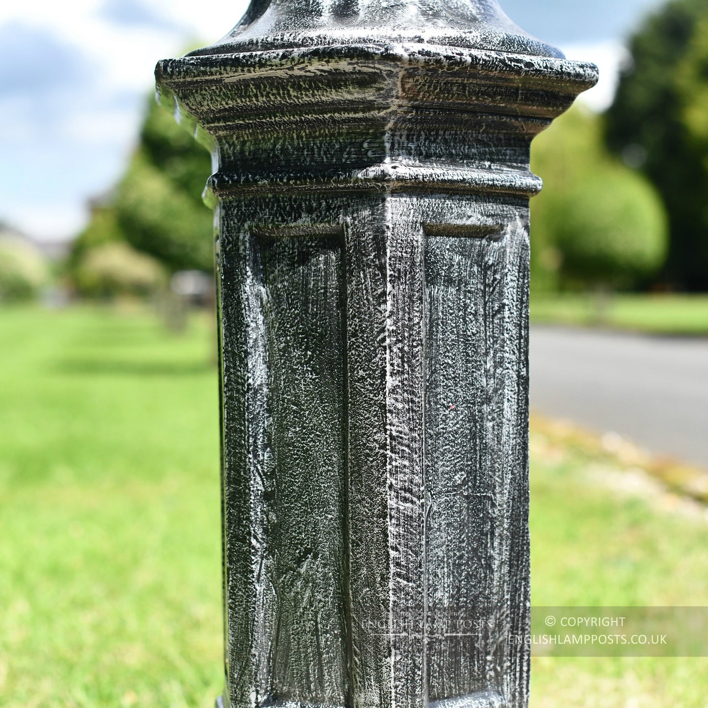Cast Iron Lamp Post Column In Garden Setting