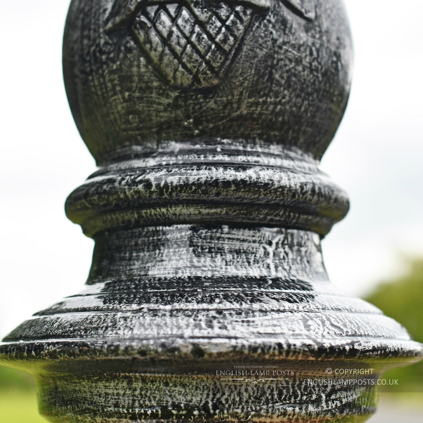 Cast Iron Lamp Post In Antique Silver