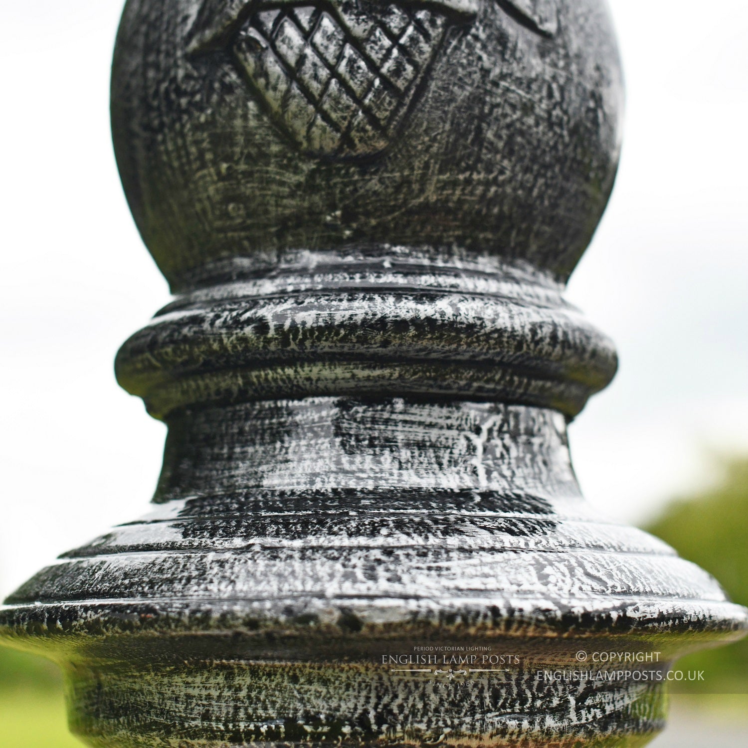 Cast Iron Lamp Post In Antique Silver