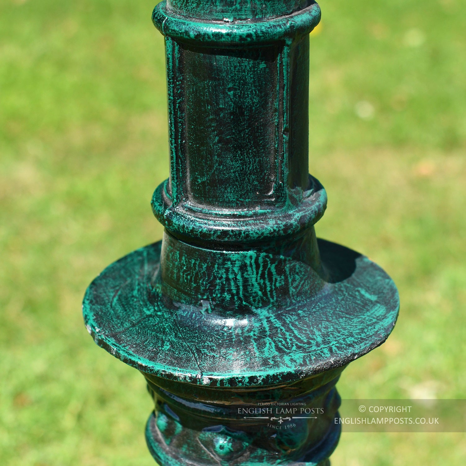 Cast Iron Victorian Lamp Post In Antique Green Coating