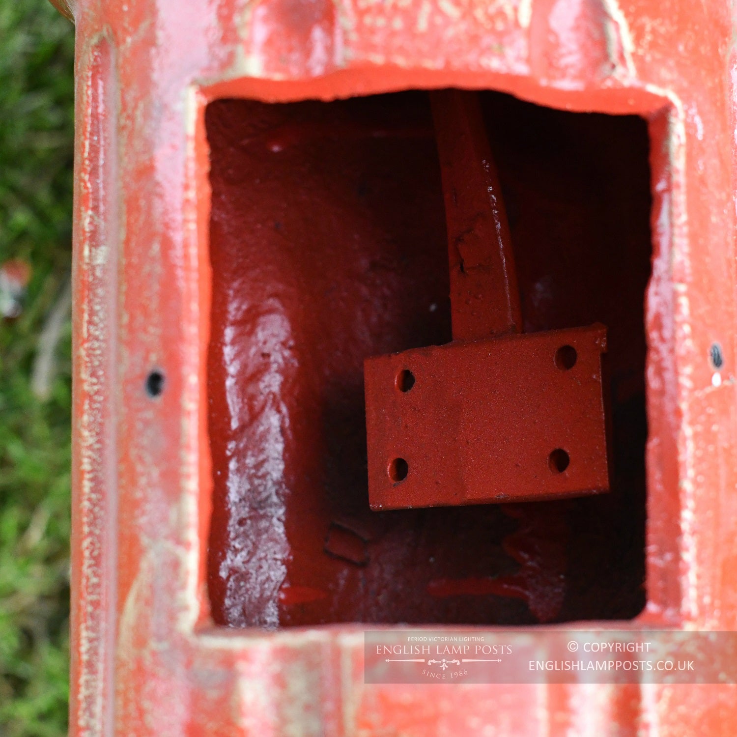 Cast Iron Vintage Red Lamp Post Inspection Chamber