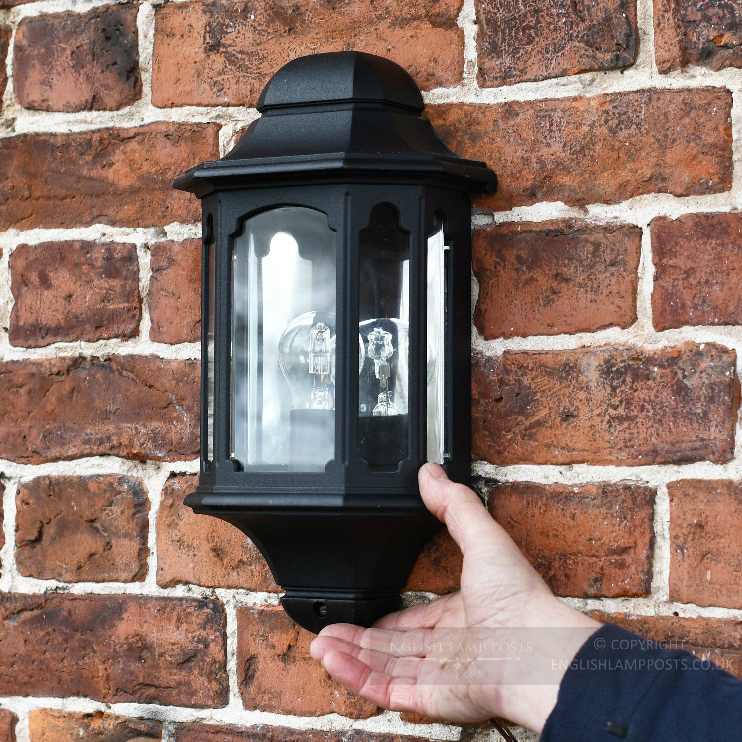 Castleton Black Flush Half Wall Lantern