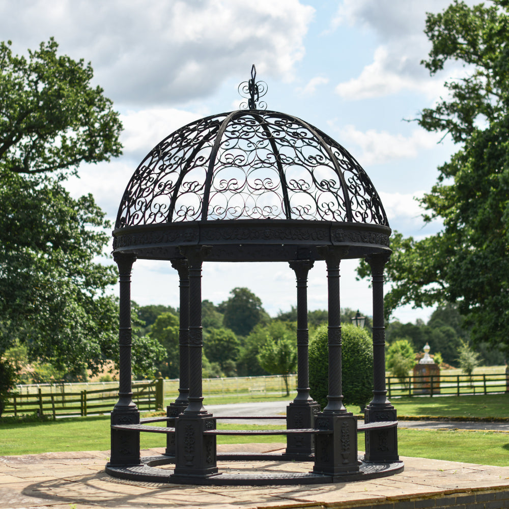 Behind view of the 'Caversham' Elegant Black Gazebo