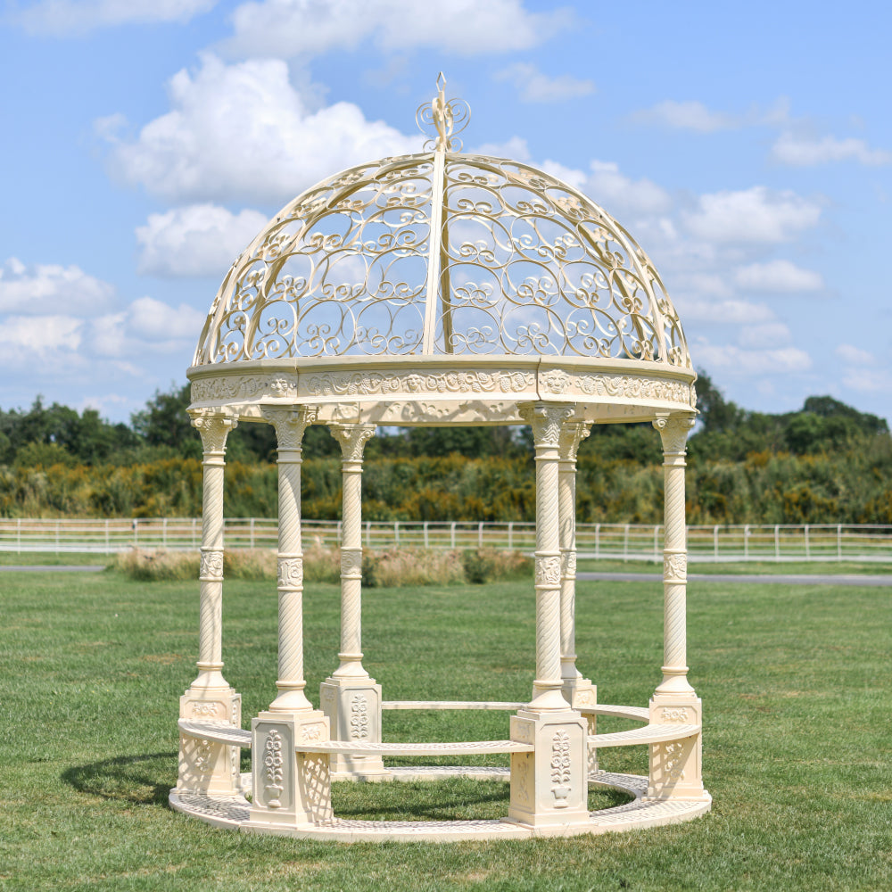 'Caversham' Elegant Cream Gazebo in a garden