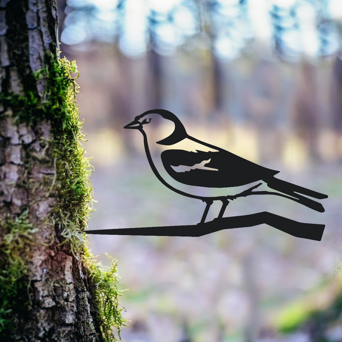 Chaffinch Garden Sheet Steel Tree Spike In Black