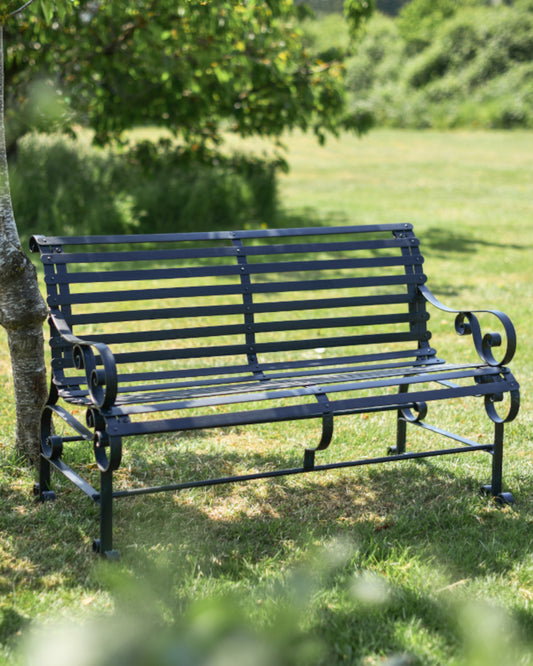 Black garden bench 