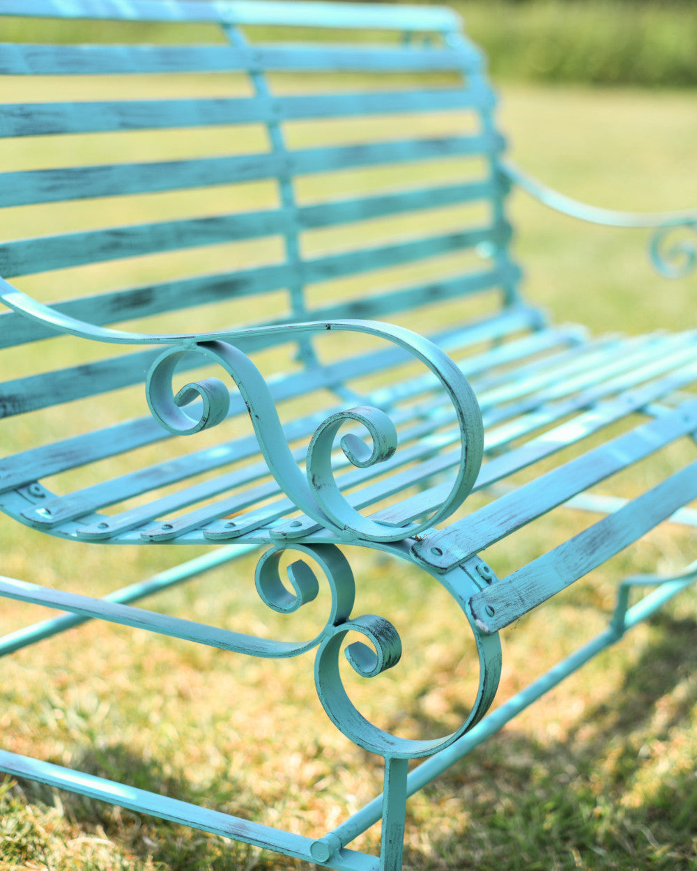 Scrolled bench arm rests 