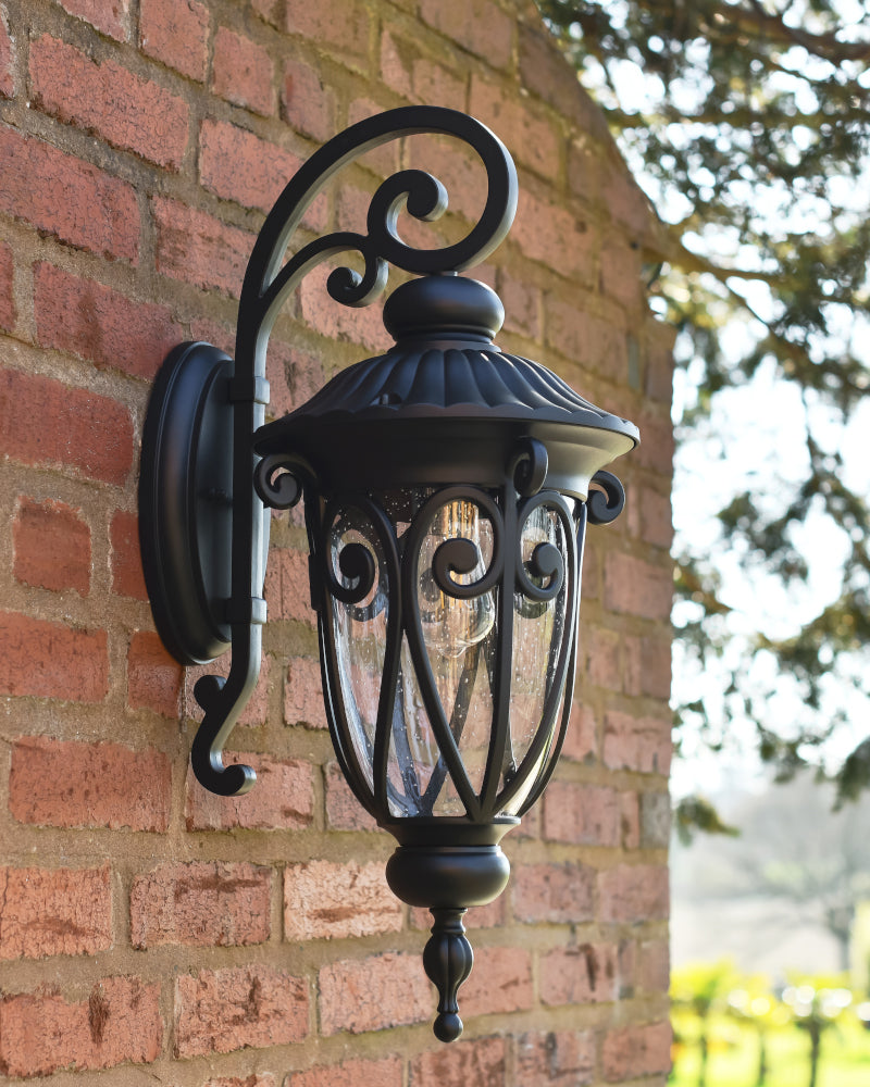 'Checkley' Seeded Glass Top Fix Wall Light