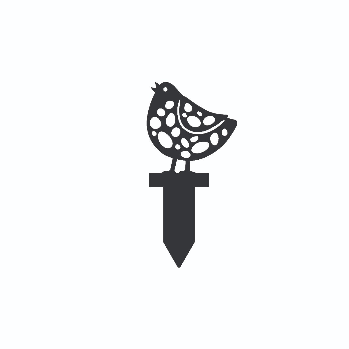 Patterned Chick Garden Sheet Steel Spike Sculpture In Black
