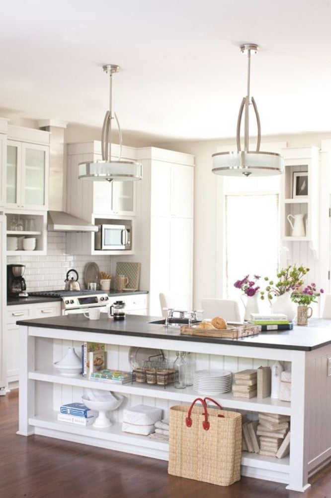 'Chorlton' Brushed Nickel Pendant Light in situ 