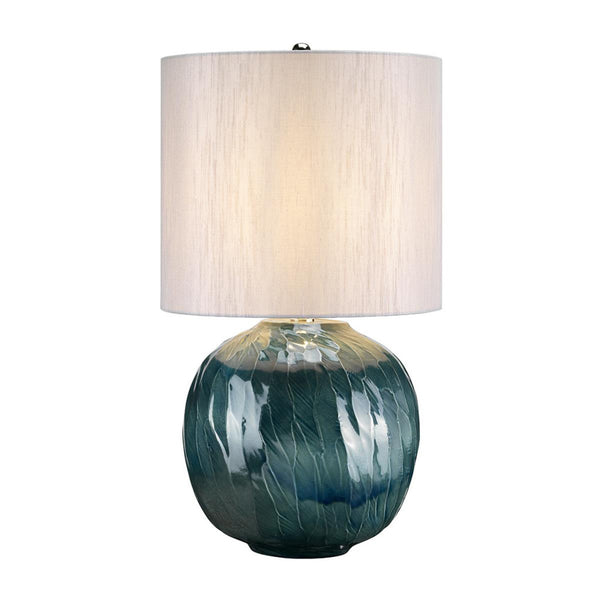 'Churnsike' Ceramic Turquoise Globe Table Lamp