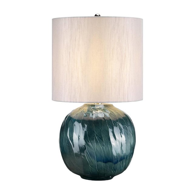 'Churnsike' Ceramic Turquoise Globe Table Lamp - thumbnail