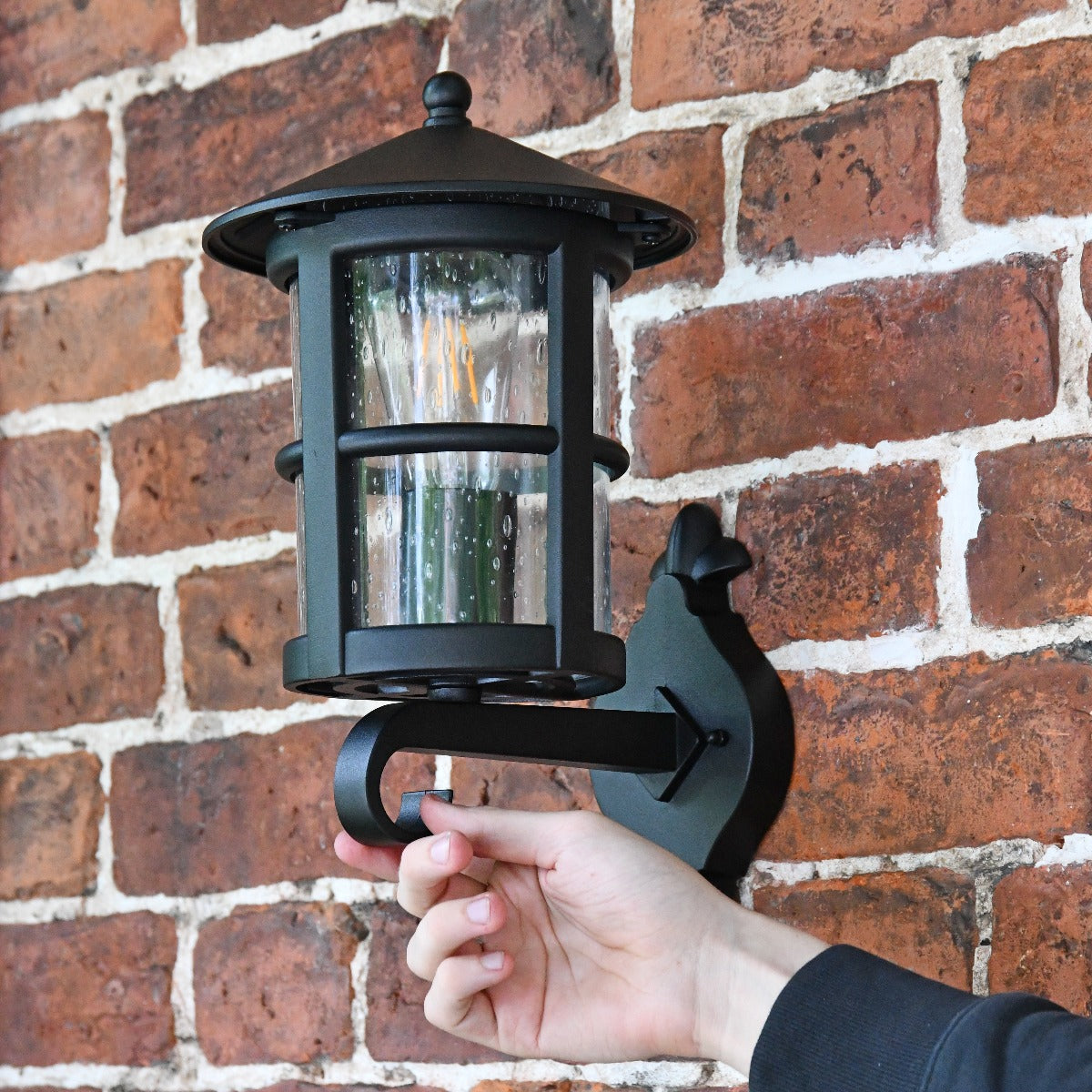 Classic Black Bottom Fix Cylindrical Porch Light