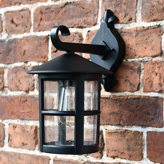 Classic Black Top Fix Cylindrical Porch Light