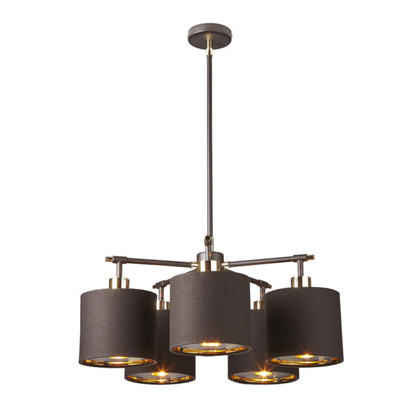 'Clearwell' Modern Polished Brass And Brown Pendant Light