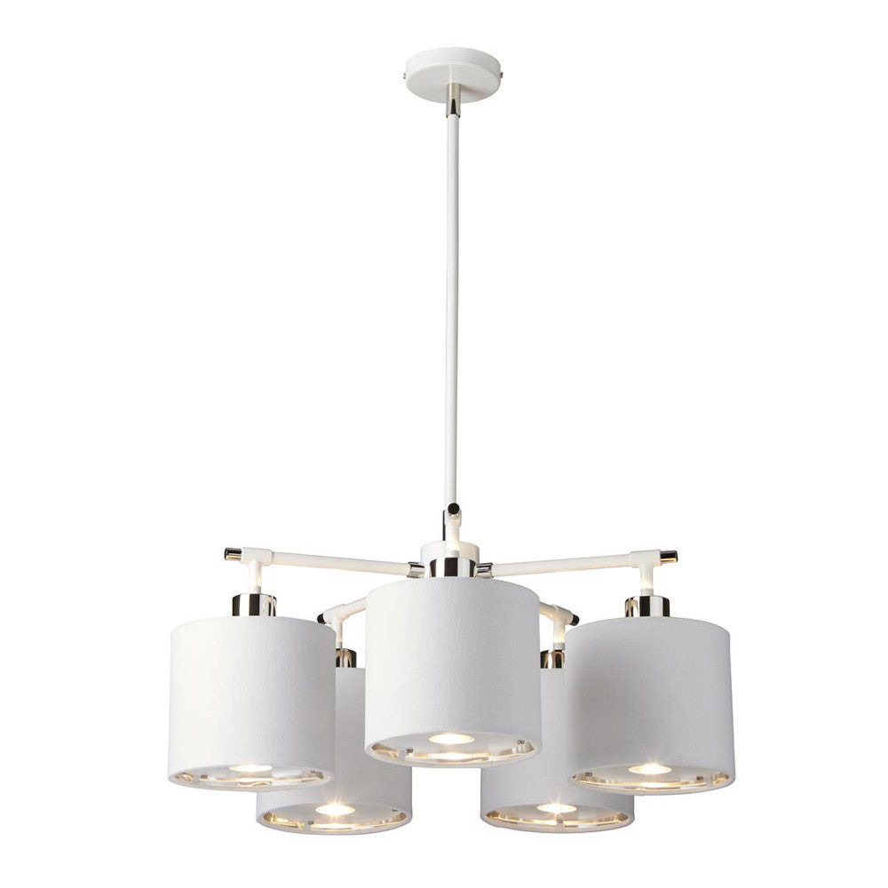 'Clearwell' Modern Polished Nickel And White Pendant Light