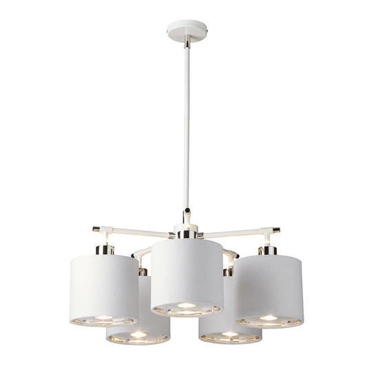 'Clearwell' Modern Polished Nickel And White Pendant Light