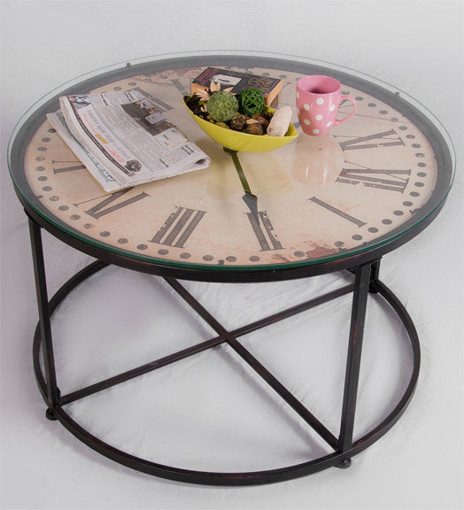 “Perfect Timing” Clock Face Tavern Table