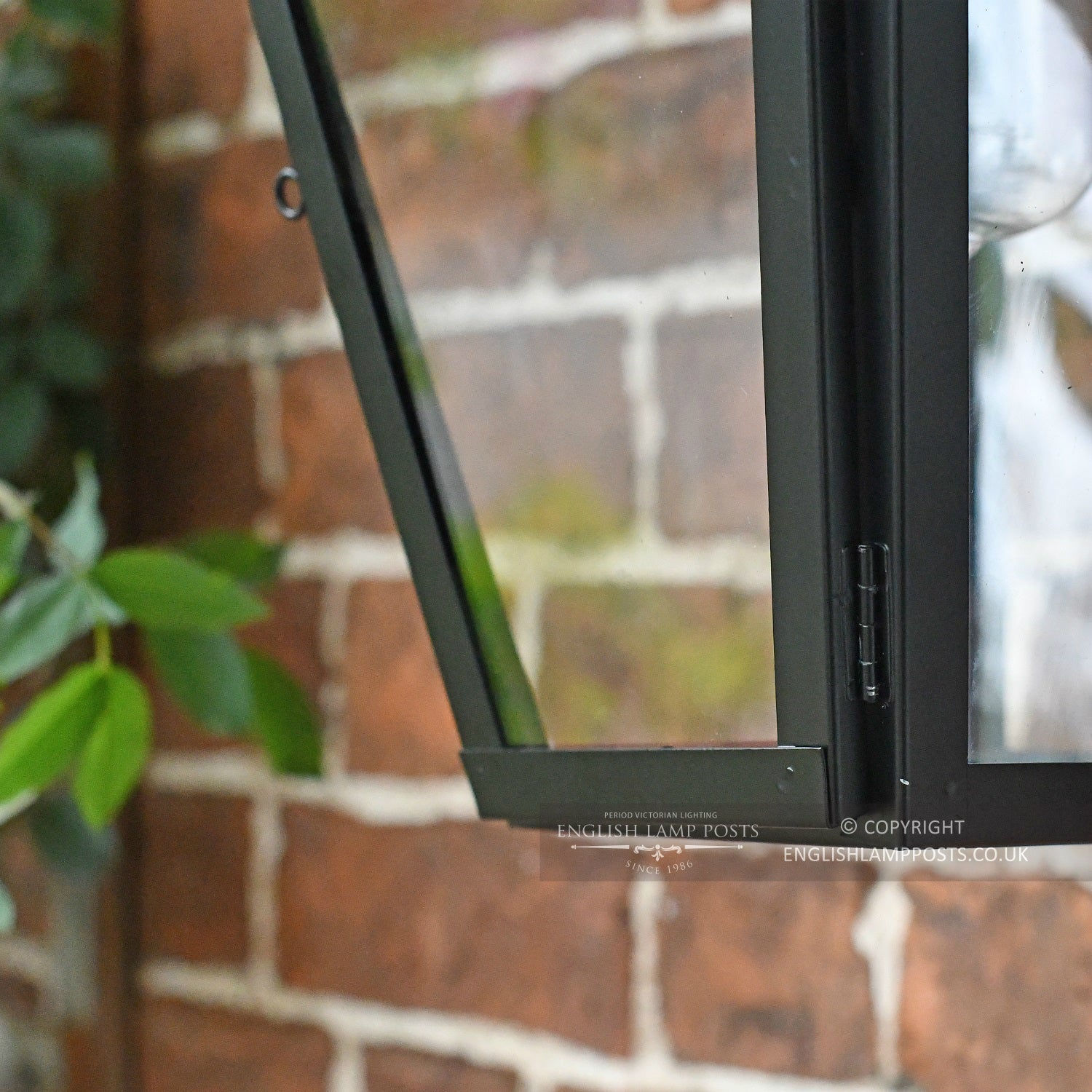 Close Up Of Bottom Of Black Wall Lantern