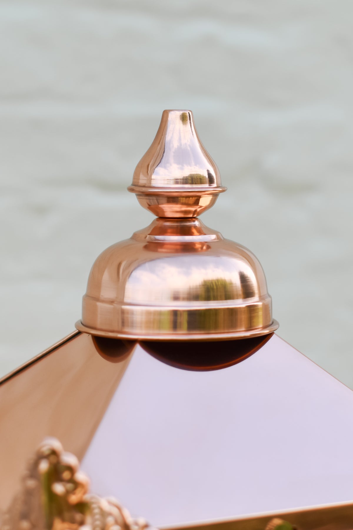 Close up of copper centrepiece