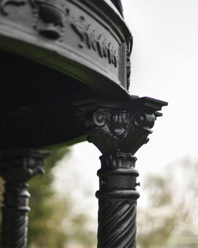 View of the intricate detailing on the gazebo bracket 