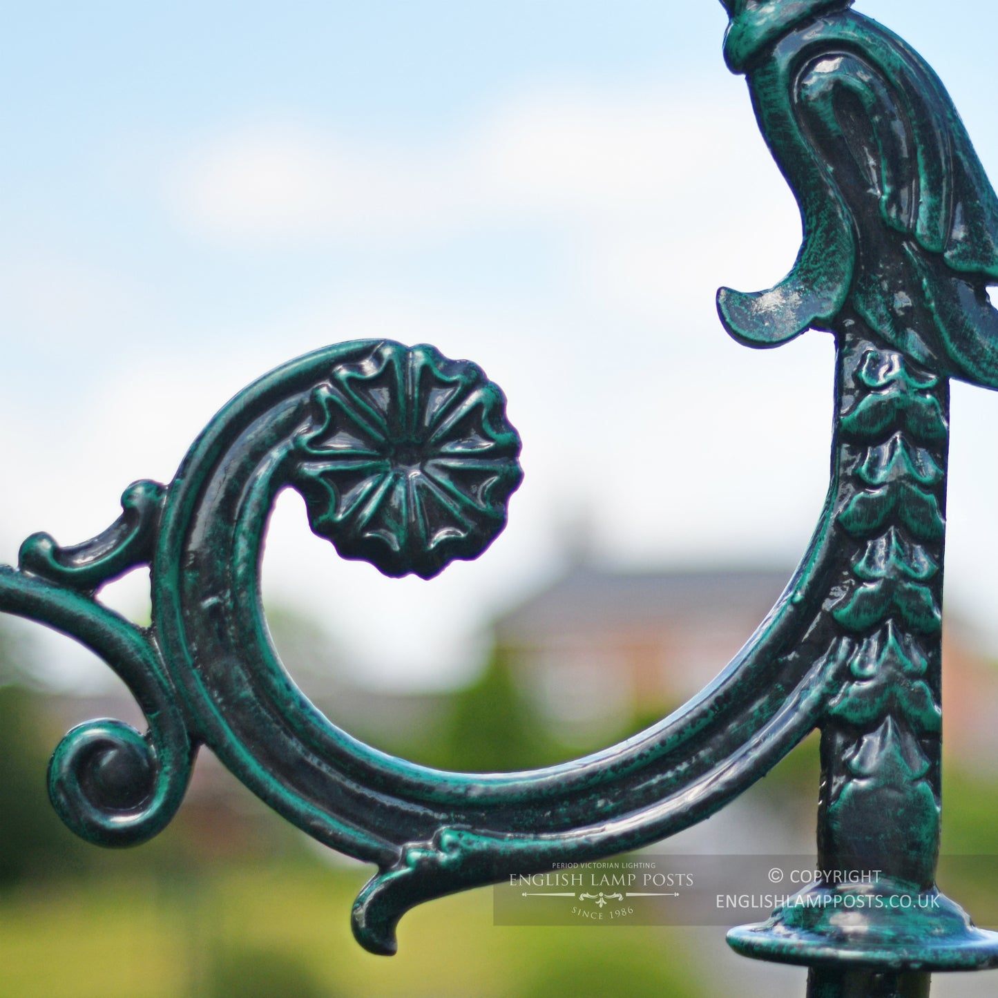 Close Up Of Ornate Scroll Lamp Post Bracket