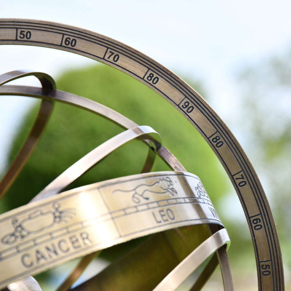 Close up of the inscriptions on the sundial