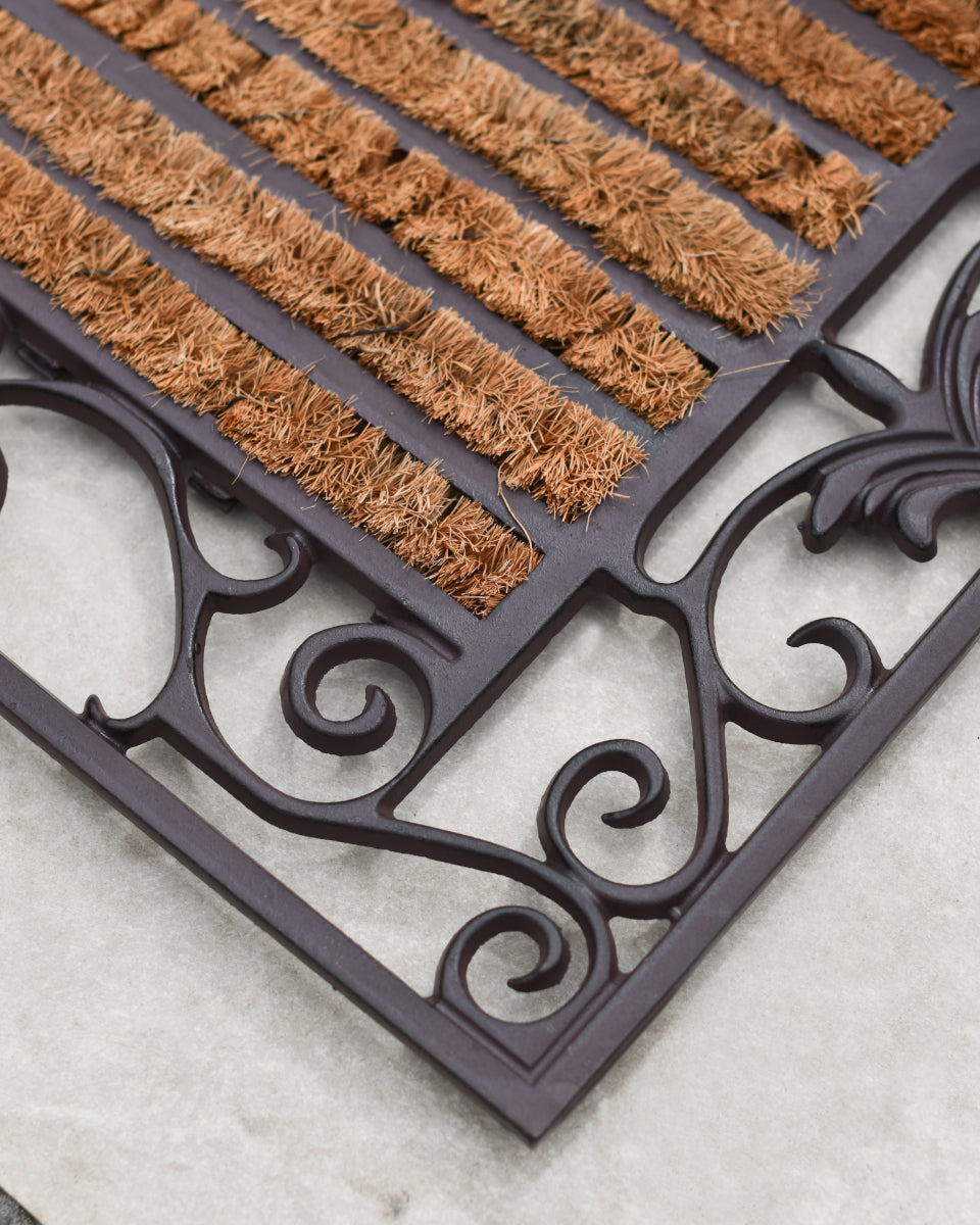 The cast iron scrolls