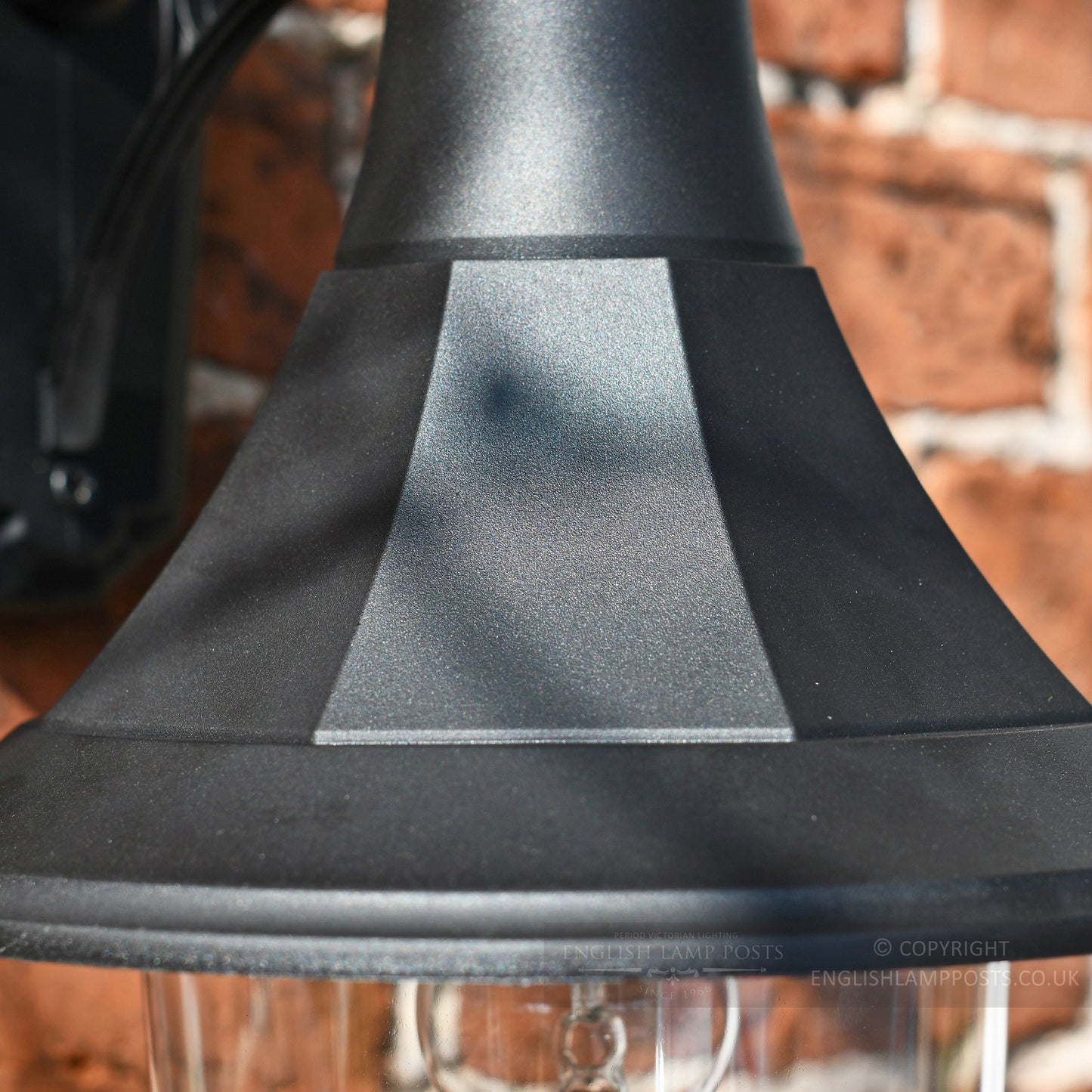 Close Up of Traditional Conical Top Fix Wall Lantern Lid