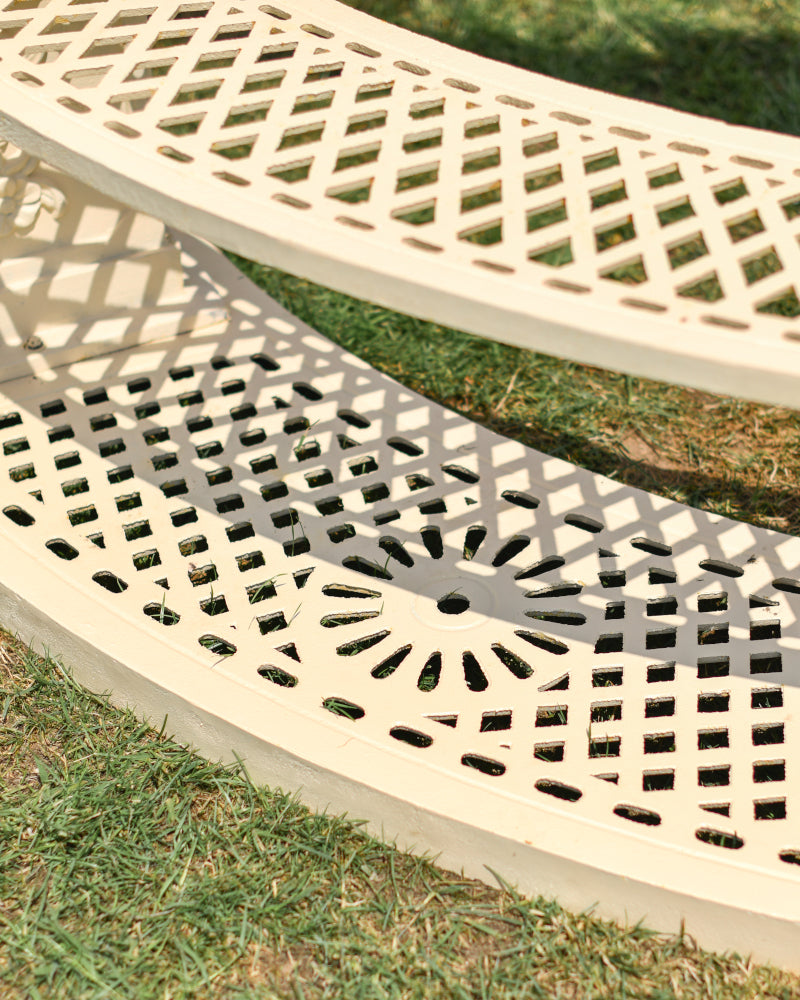 View of the of the patterned bench
