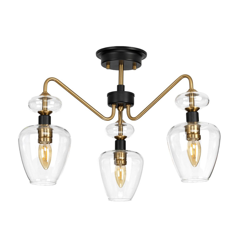 'Clyne' semi flush pendant light not illuminated 