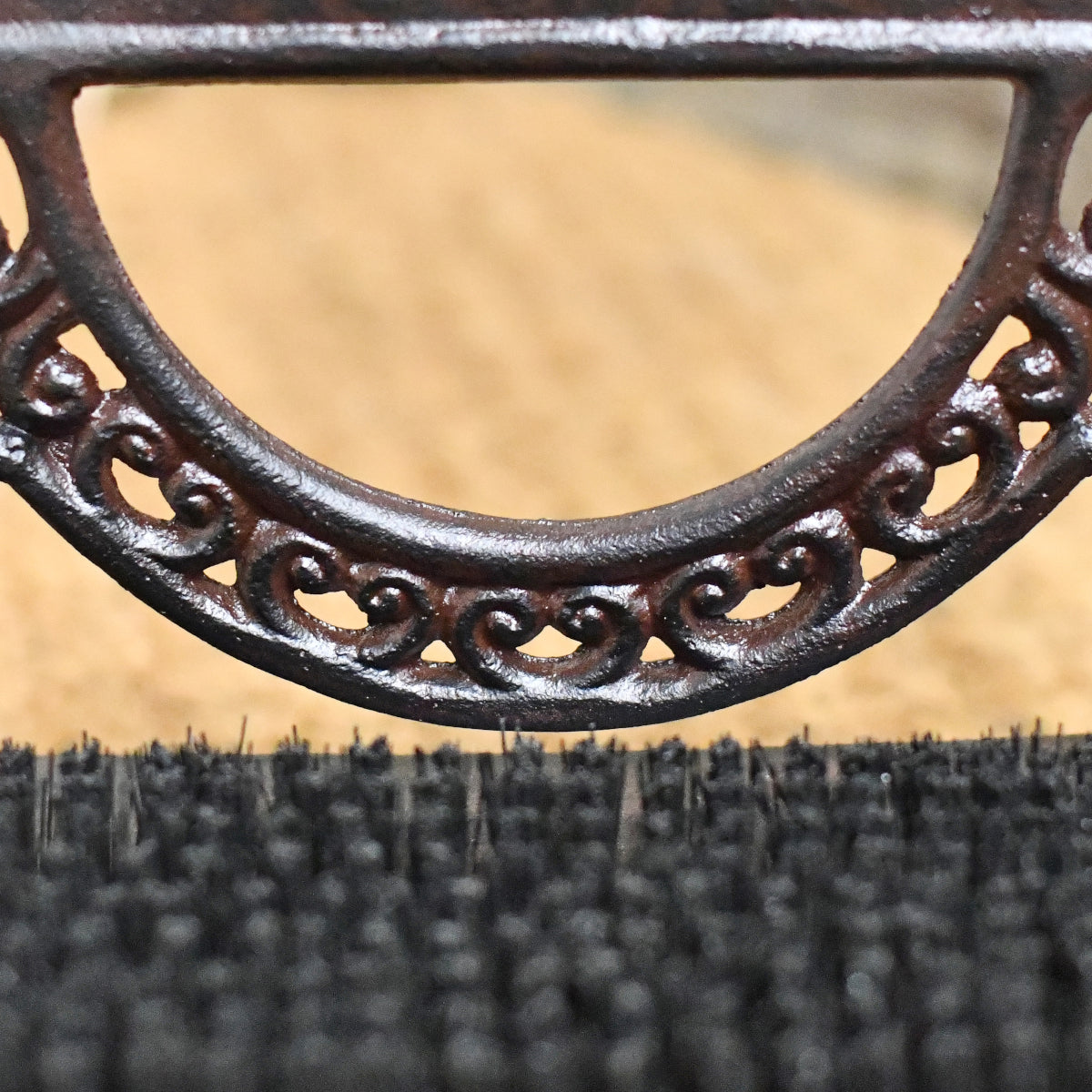 Close up of the ornate backplate
