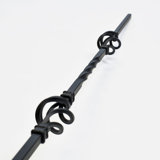 Compleo Matte Black Double Basket Steel Stair Spindle