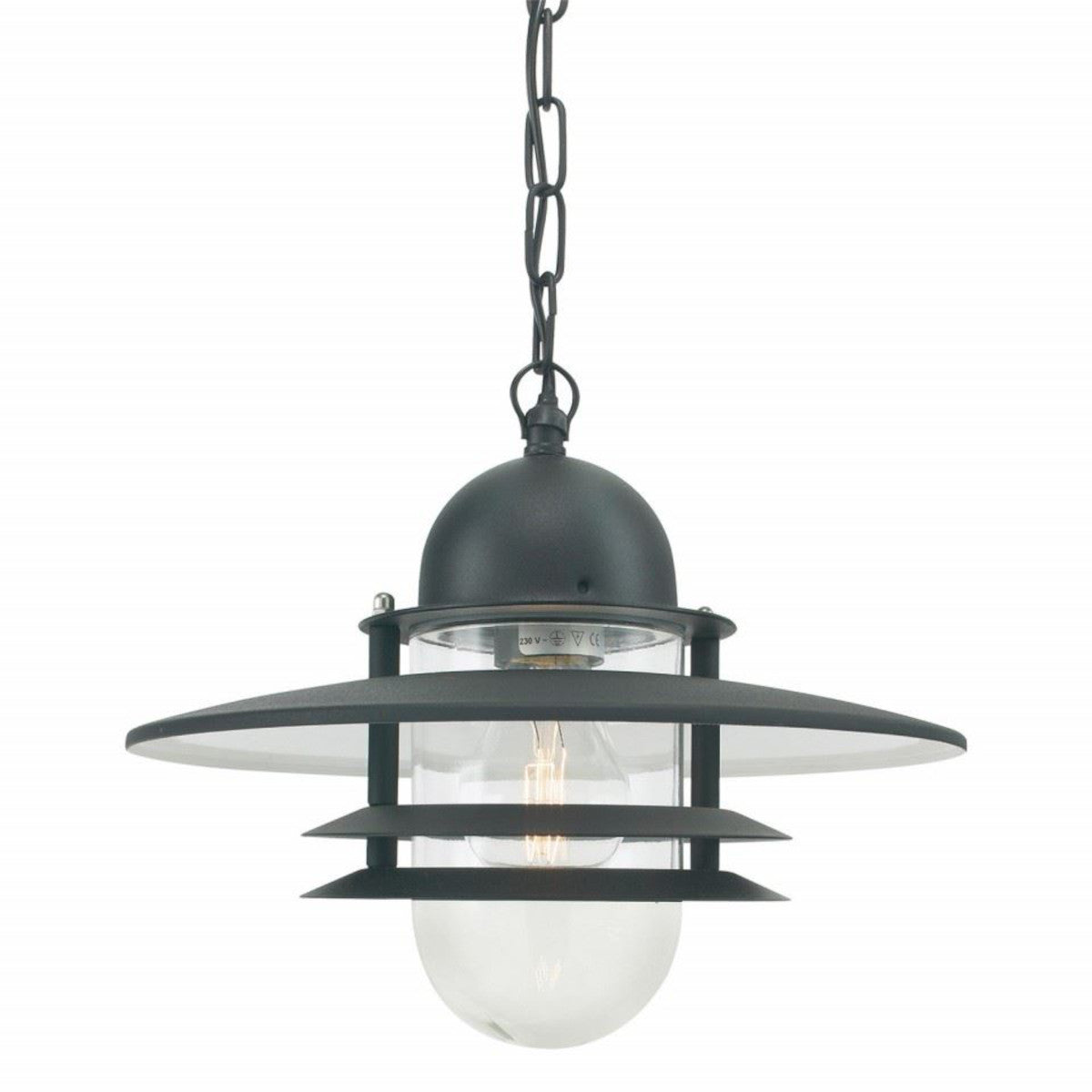 Contemporary Black 'Ruperra' Chain Hanging Lantern
