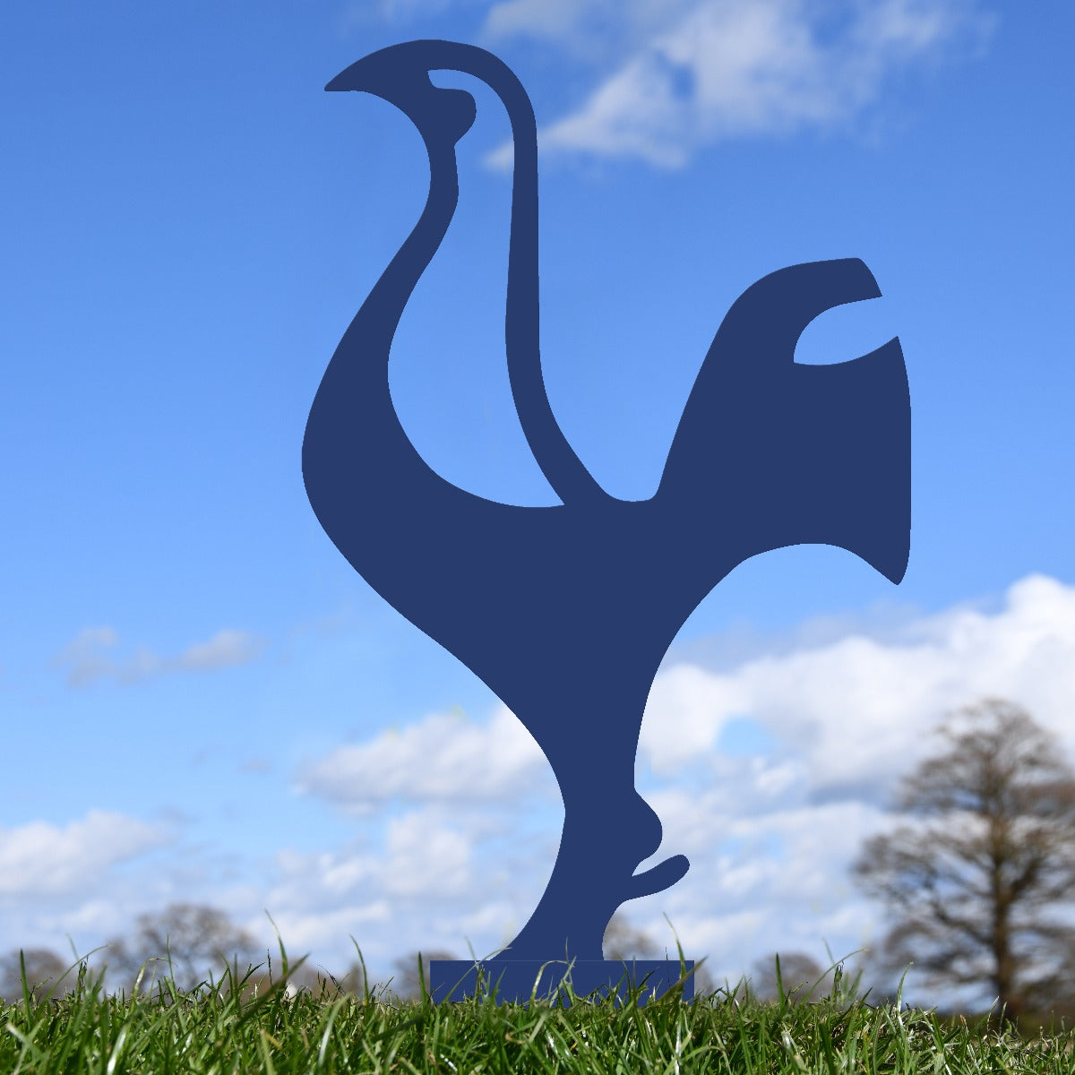 Contemporary Cockerel Garden Sheet Steel Silhouette In Blue