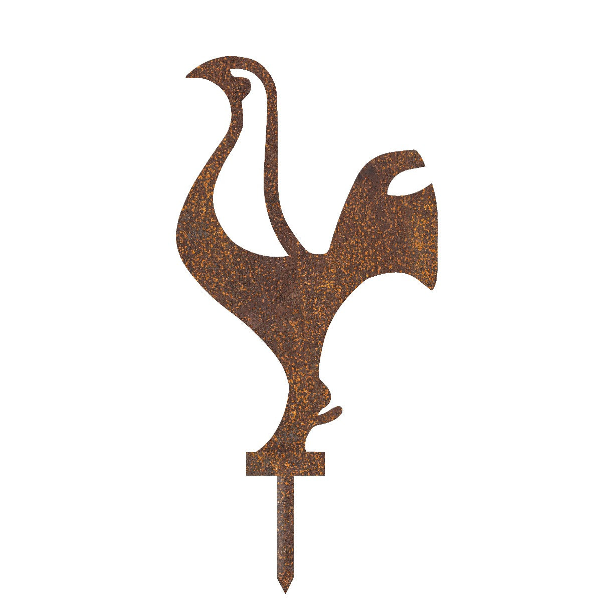 Contemporary Cockerel Garden Sheet Steel Silhouette In Rustic