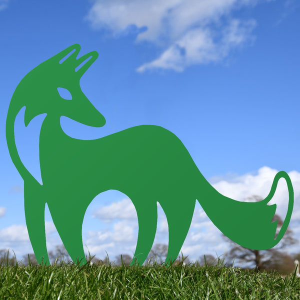 Contemporary Fox Garden Sheet Steel Silhouette In Green