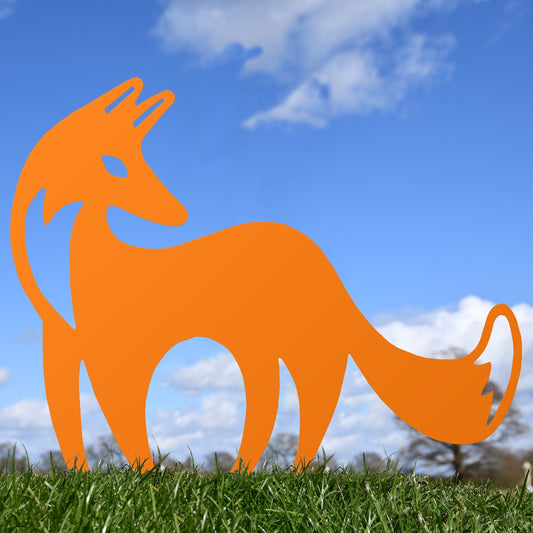 Contemporary Fox Garden Sheet Steel Silhouette In Orange