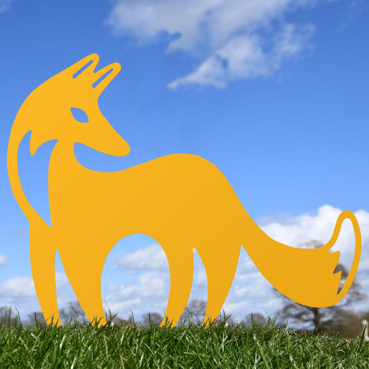 Contemporary Fox Garden Sheet Steel Silhouette In Silver