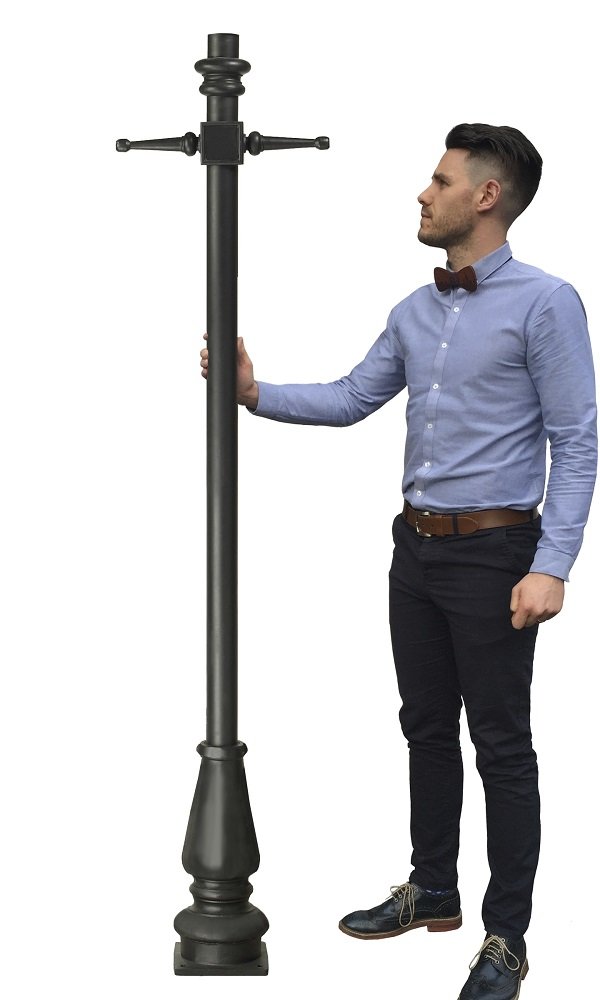 1.7m Tall Black Contemporary Lamp Post