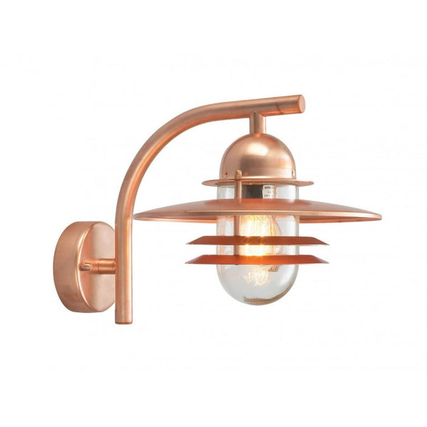 Copper Contemporary Wall Lantern with Matching Bracket