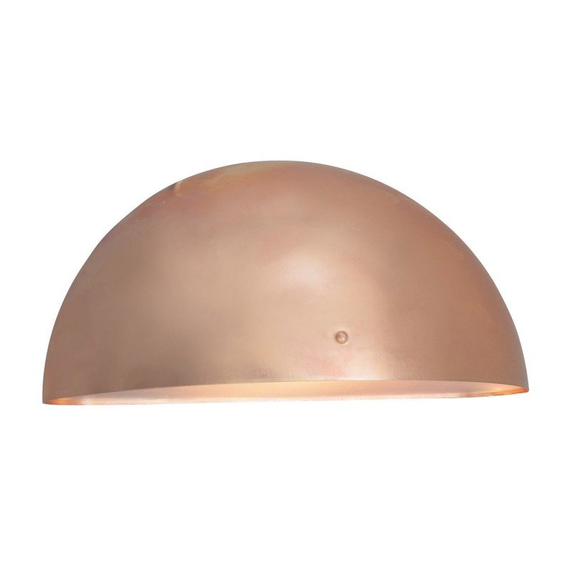 Crescent Shaped Steel Wall Light in copper 