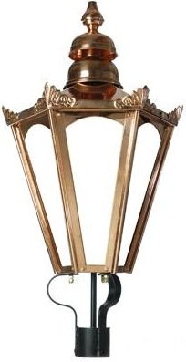 Large Copper Victorian Hexagon Lamp Post
