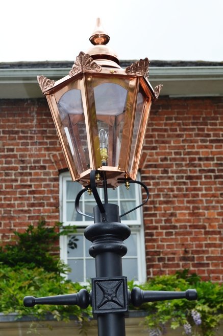Copper Garden Lamp Close Up