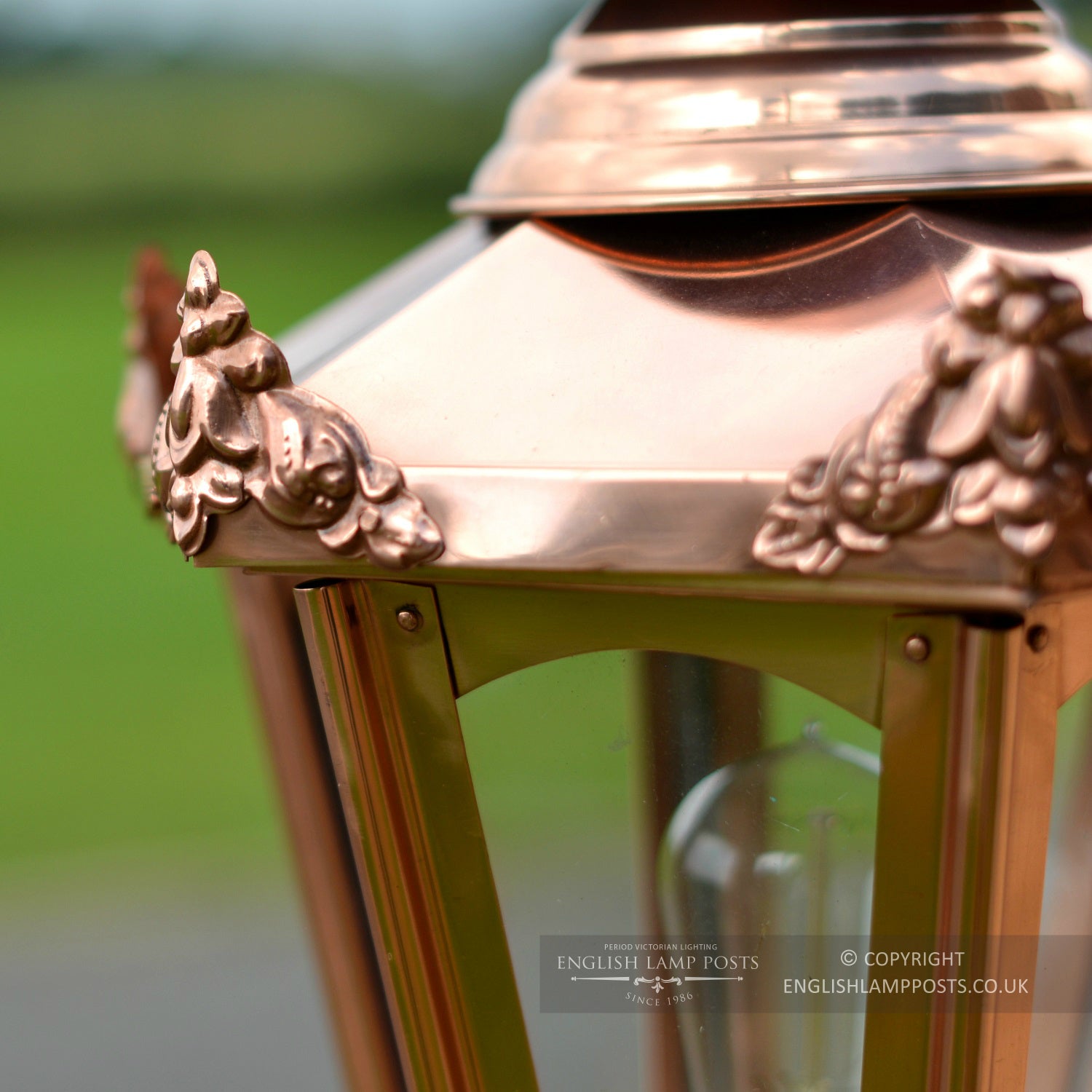 Copper Hexagon Entrance Light Set Close Up