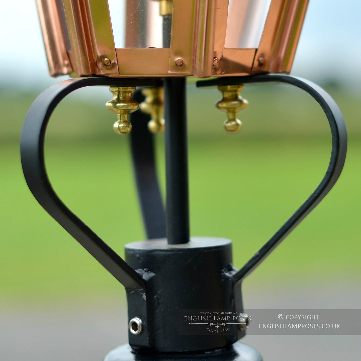 Copper Hexagon Entrance Light Set Mounting Collar