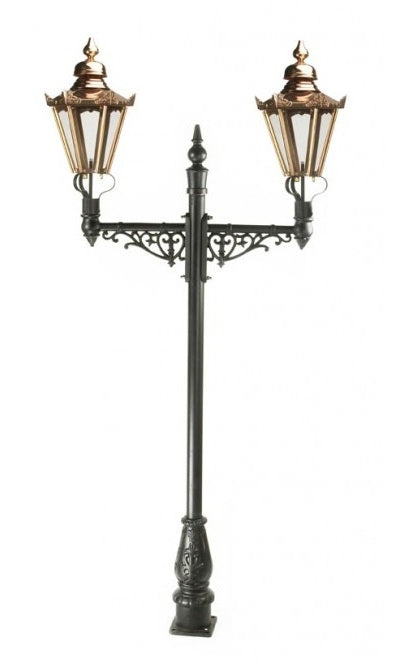 Copper Hexagonal Dual Head Lamp Post