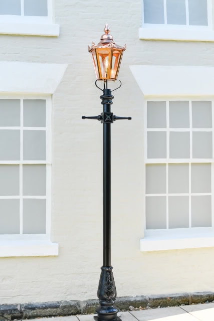 Copper Hexagonal Garden Lamp Post - thumbnail